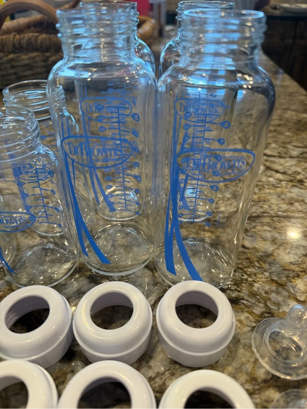 Dr. Browns Glass Baby Bottle Lot—anti colic/anti reflux